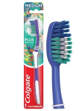 6 Packs Colgate Plus Medium Toothbrush - Blue and Green